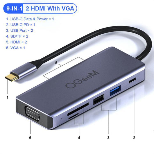 Hub Multifuncional y Docking Station USB-C