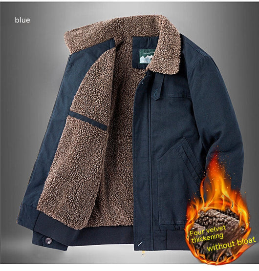 Chaqueta de Solapa Hombre Algodón Cashmere Otoño Invierno - Image 14