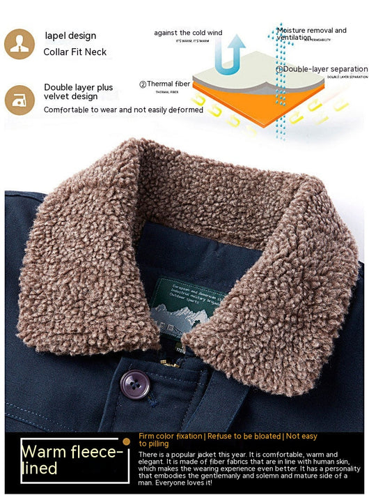 Chaqueta de Solapa Hombre Algodón Cashmere Otoño Invierno - Image 17