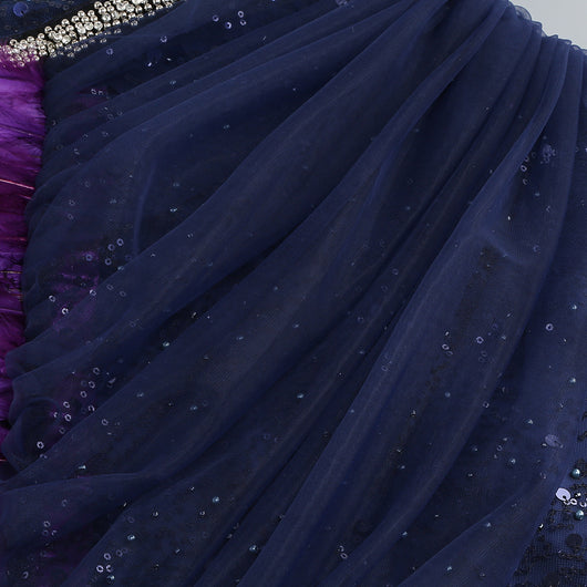 Vestido Tubo Púrpura con Lentejuelas y Costura Irregular Ajustado - Image 28