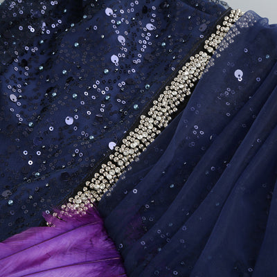 Vestido Tubo Púrpura con Lentejuelas y Costura Irregular Ajustado - Image 34