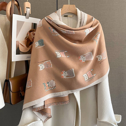 Bufanda de Cashmere Artificial Estilo Coreano Versátil Invierno Mujer - Image 33