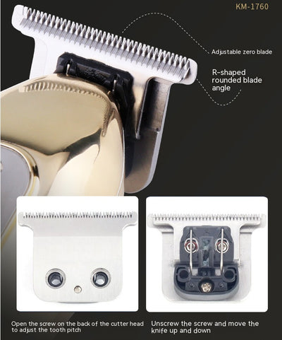 Dark gray Kemei electric hair clipper with a digital display showing "188 POWER LEFT" and a textured grip. - Image 16