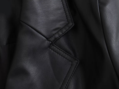Abrigo de Cuero Sintético Suelto para Mujer - Estilo Casual Otoño Invierno - Image 13