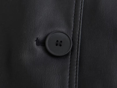 Abrigo de Cuero Sintético Suelto para Mujer - Estilo Casual Otoño Invierno - Image 15