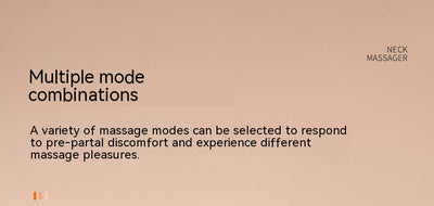 White and gray U-shaped neck massager with six silver electrode pads and control buttons on one arm. - Image 46