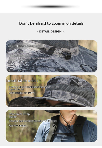 Sombrero de Ala Ancha para Senderismo y Pesca - Protección Solar UV - Image 12