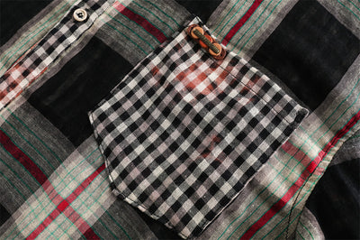 Camisa Cuadros Mujer Primavera Otoño Efecto Dos Piezas Manga Larga Casual - Image 22