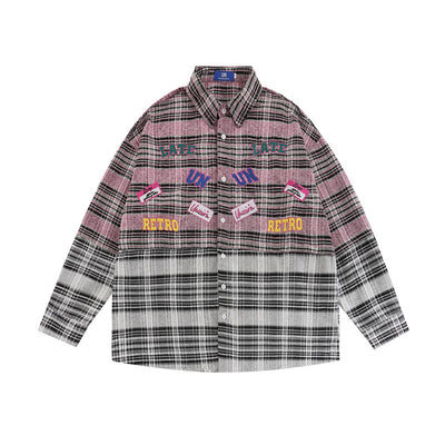 Camisa Cuadriculada Mujer Primavera Otoño Diseño Bordado Manga Larga - Image 21