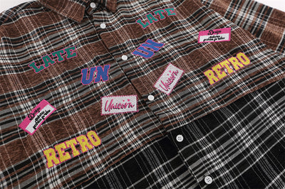 Camisa Cuadriculada Mujer Primavera Otoño Diseño Bordado Manga Larga - Image 24