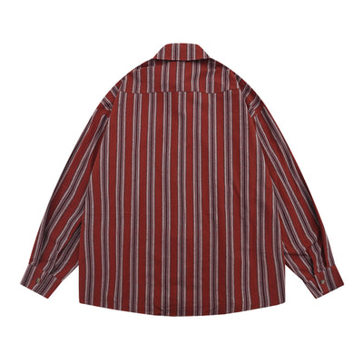 Camisa de Rayas Verticales Estilo Vintage Americano - Unisex Manga Larga - Image 29