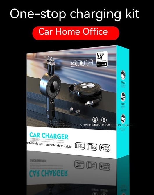 Cargador Telescópico para Auto 5A Multifuncional con Cable de Datos - Image 10
