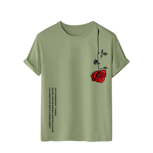 Camiseta Estampado Rosa 3D de Manga Corta para Hombre - Image 10