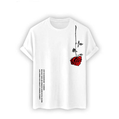 Camiseta Estampado Rosa 3D de Manga Corta para Hombre - Image 12
