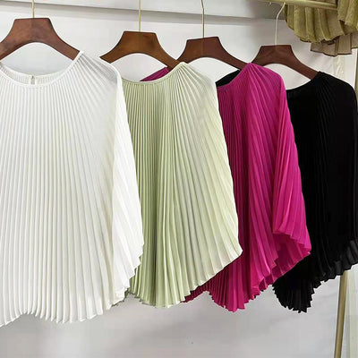 Blusa Elegante con Mangas Murciélago y Pliegues en Chifón - Image 14