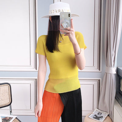 Blusa Elegante de Gasa con Cuello Medio - Top Sofisticado para Mujer - Image 25