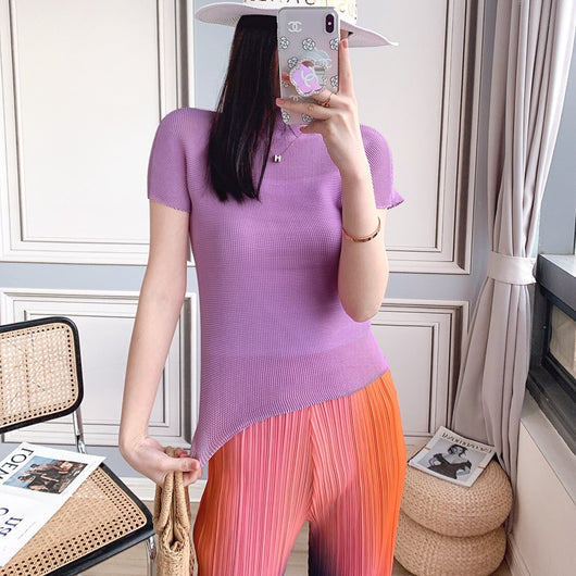 Blusa Elegante de Gasa con Cuello Medio - Top Sofisticado para Mujer - Image 27