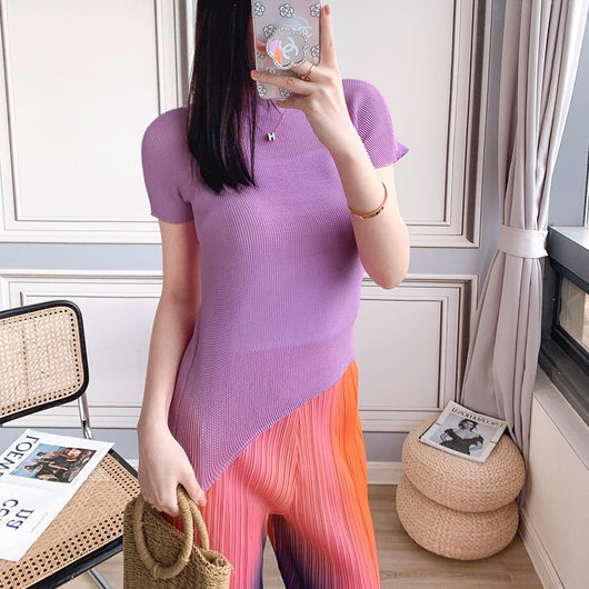Blusa Elegante de Gasa con Cuello Medio - Top Sofisticado para Mujer - Image 34