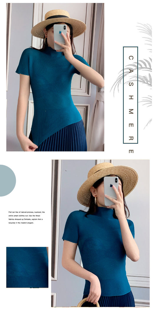 Blusa Elegante de Gasa con Cuello Medio - Top Sofisticado para Mujer - Image 35