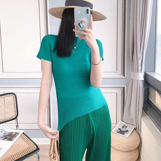 Blusa Elegante de Gasa con Cuello Medio - Top Sofisticado para Mujer - Image 37