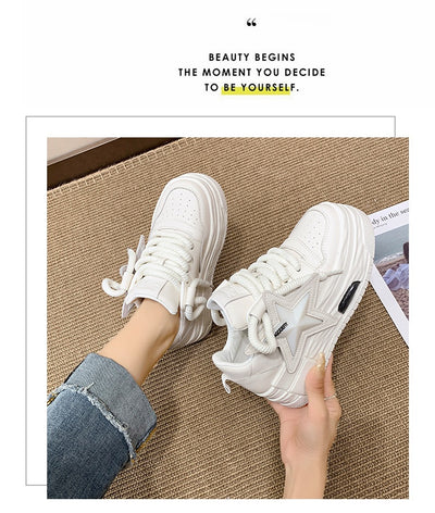 Tenis Blancos Plataforma Casual Versátiles para Mujer - Image 10