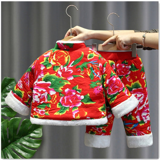 Abrigo Floral Acolchado para Niña - Conjunto de Invierno con Pantalón - Image 7