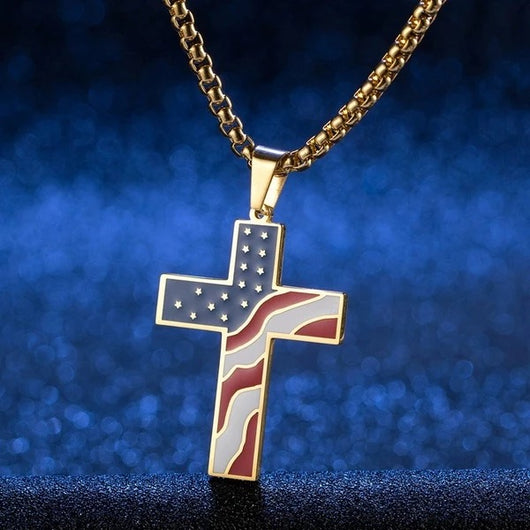 Collar Patriótico con Cruz y Bandera - Image 2