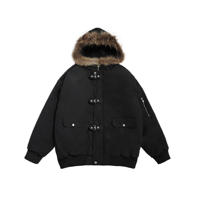 Abrigo de Invierno para Hombre con Cuello de Piel y Cierre de Metal - Image 23