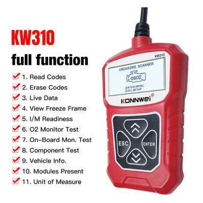 Escáner Diagnóstico Automotriz KW310 con Lector de Códigos - Image 13