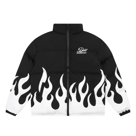 Abrigo de Algodón Grueso con Cuello Alzado y Estampado Flama - Aislante Térmico para Invierno - Image 33
