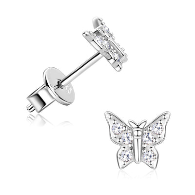 Aretes de Mariposa Moissanita Coreanos en Plata de Ley S925 - Image 11
