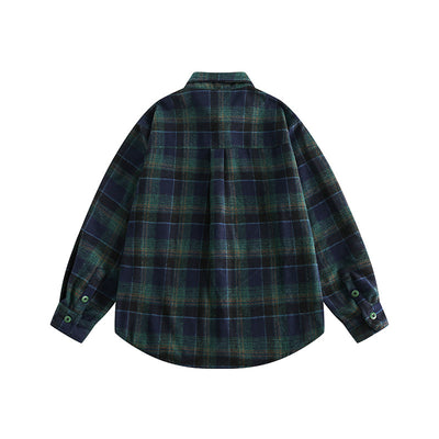 Camisa de Cuadros con Bolsillo Decorativo y Solapa a Juego - Image 14