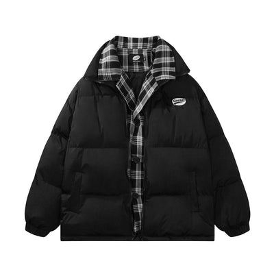 Abrigo Acolchado para Hombre con Parches de Cuadros y Bordados - Image 19