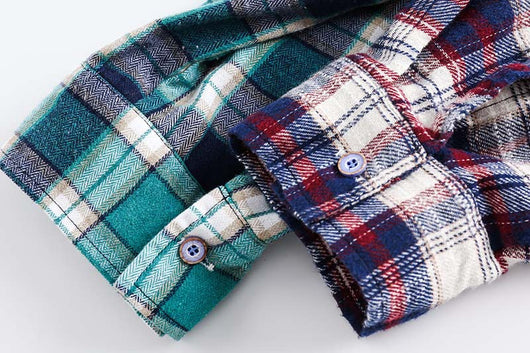 Camisa de Manga Larga Cuadros Mosaico Multicolor con Flecos para Hombre - Image 20
