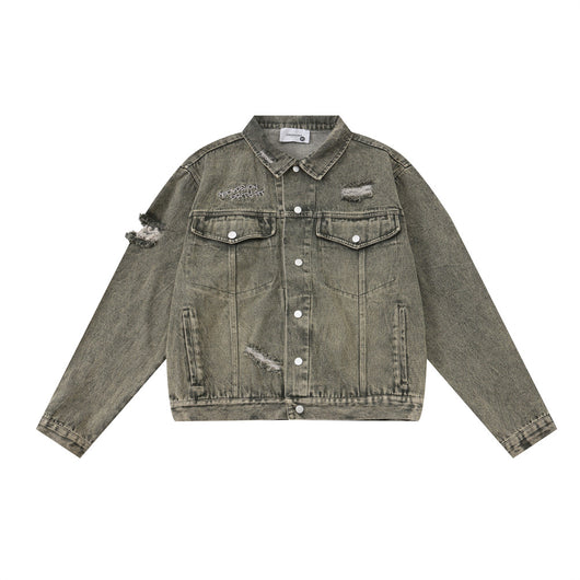 Chaqueta Vaquera Rasgada para Hombre - Estilo Urbano Casual - Image 29