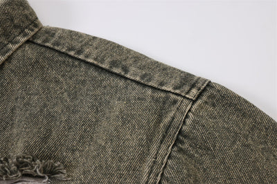 Chaqueta Vaquera Rasgada para Hombre - Estilo Urbano Casual - Image 34
