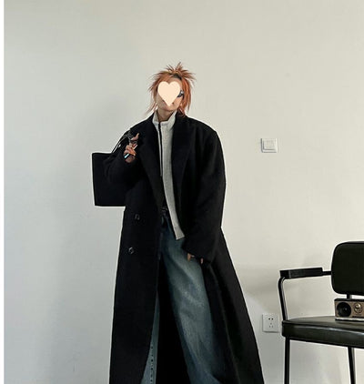 Abrigo de Lana Negro Mujer Oversized Grueso - Image 5