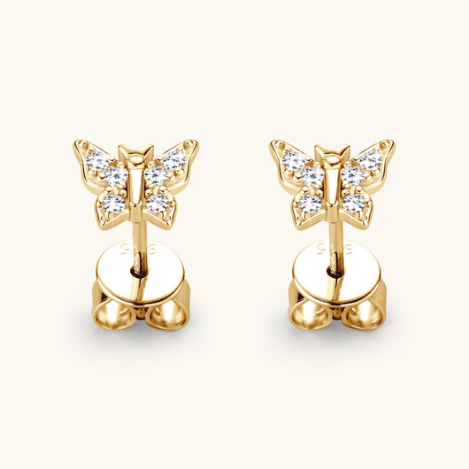 Aretes de Mariposa Moissanita Coreanos en Plata de Ley S925 - Image 15