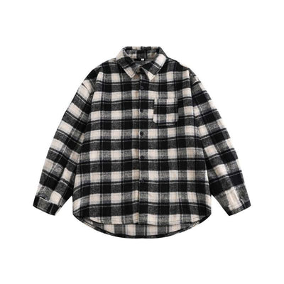 Camisa Cuadros Retro Invierno Estilo Universitario Niños y Niñas - Image 7