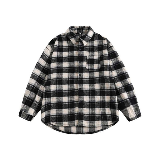 Camisa Cuadros Retro Invierno Estilo Universitario Niños y Niñas - Image 7