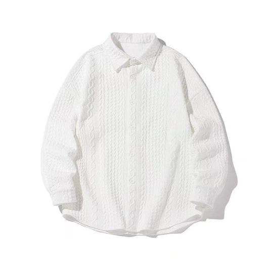 Camisa Suelta con Solapas Realzadas y Textura En Relieve para Hombre - Image 15