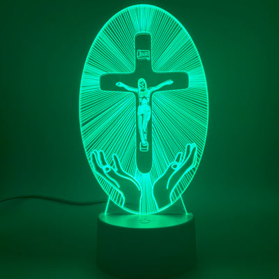 Lámpara 3D con Cruz Acrílica de Luz Nocturna - Image 15