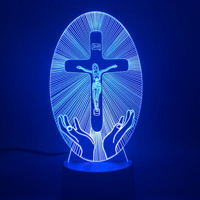 Lámpara 3D con Cruz Acrílica de Luz Nocturna - Image 17
