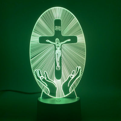 Lámpara 3D con Cruz Acrílica de Luz Nocturna - Image 19
