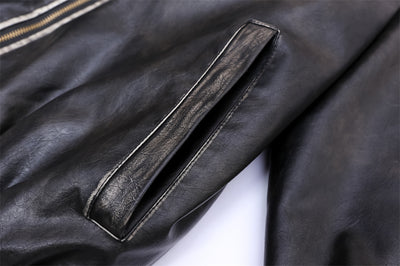 Abrigo de Cuero Acolchado con Bordado Floral para Hombre - Image 26