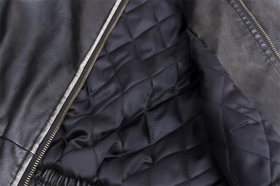 Abrigo de Cuero Acolchado con Bordado Floral para Hombre - Image 36
