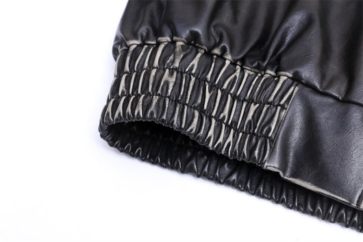Abrigo de Cuero Acolchado con Bordado Floral para Hombre - Image 39