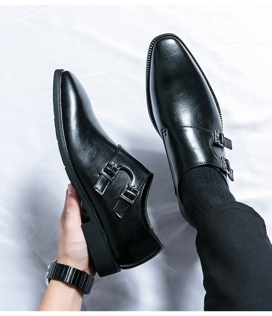 Zapatos Formales de Cuero para Hombre con Hebilla - Elegancia Profesional y Comodidad - Image 25