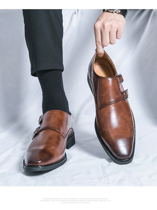 Zapatos Formales de Cuero para Hombre con Hebilla - Elegancia Profesional y Comodidad - Image 29