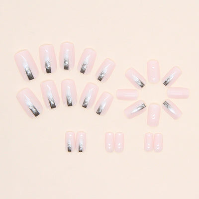 Uñas Postizas Cuadradas Degradado Negro - Diseño Europeo Minimalista - Image 6